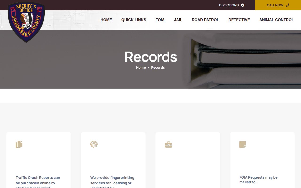 Shiawassee County arrest records contact and fee information